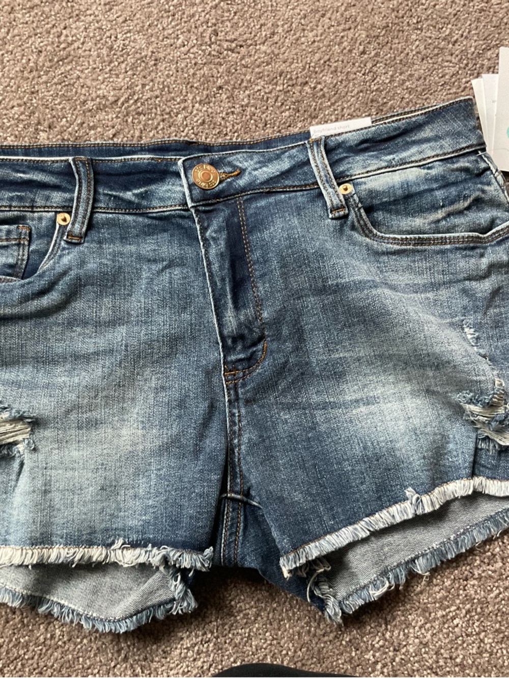 STS Blue Distressed Denim Cutoff Shorts in Faded Blue